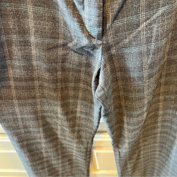 Navy Wide Leg Plaid Trousers 13 - Picture 2 of 10